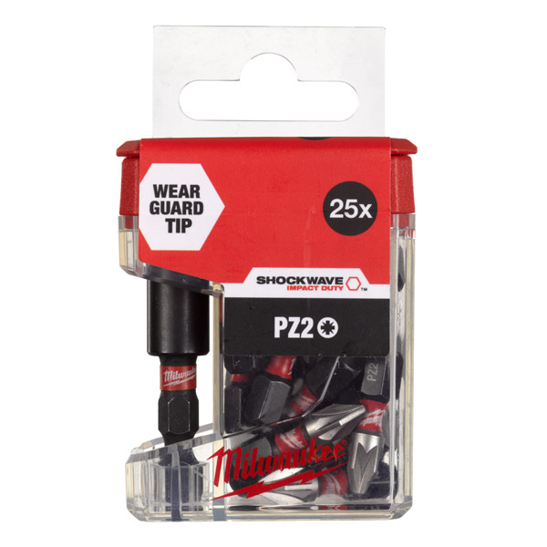 Milwaukee Shockwave PZ2 Screwdriver Bit with Bit Holder 26-Pack 4932479857
