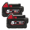 Milwaukee M18B5/2 Twin pack of 5Ah Red Lithium Ion Batteries