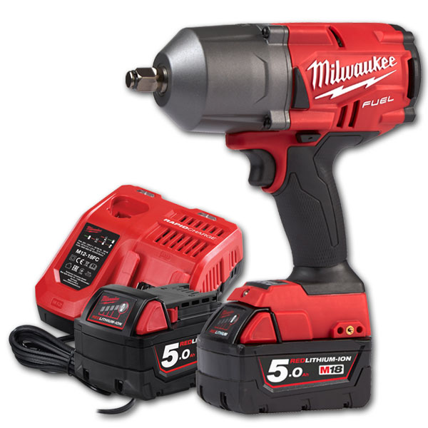 Milwaukee Impact Wrench Kit with 2 x 5Ah Batteries M18FHIWF12-502X