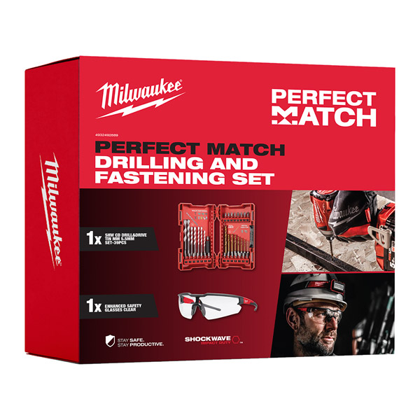 Milwaukee Shockwave 39pc Drilling and Fastening Set 4932492890 Perfect Match